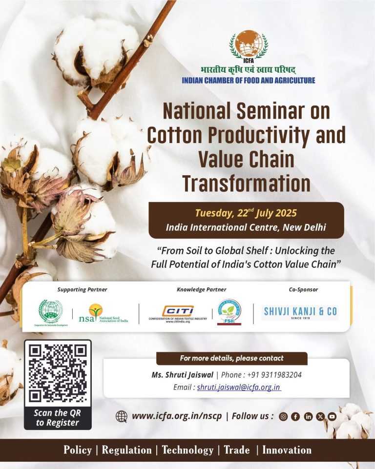 ICFA to Host National Seminar on Cotton Productivity and Value Chain Transformation in New Delhi