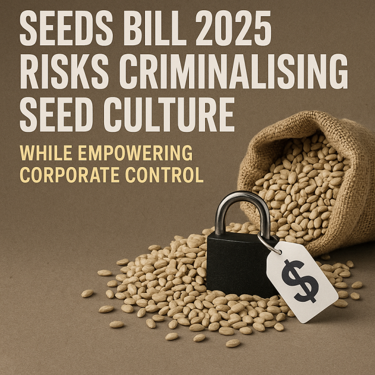Seeds Bill 2025 Risks Criminalising India’s Seed Culture While Empowering Corporate Control
